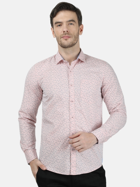 

Monte Carlo Men Pink Abstract Printed Slim Fit Casual Shirt