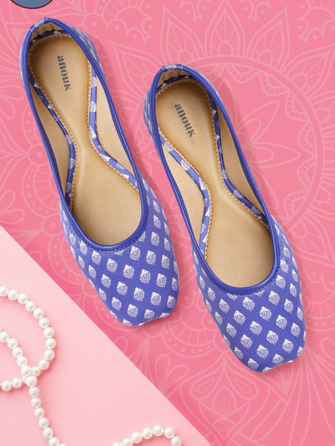 

Anouk Women Blue & White Ethnic Print Ballerinas