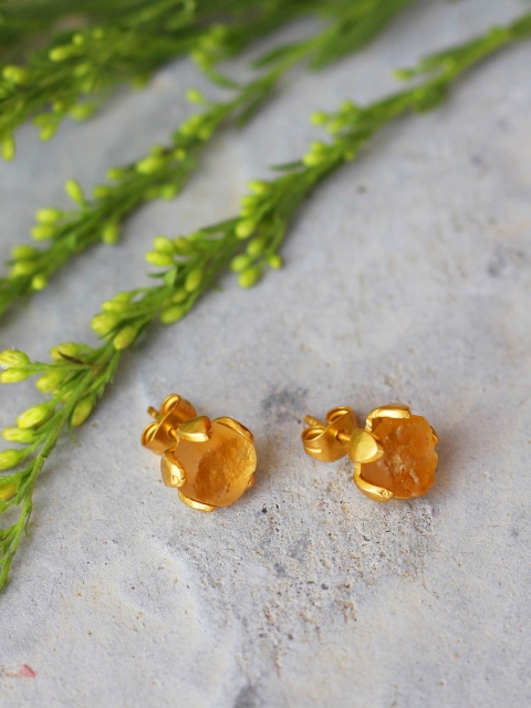 

Amaltaas Women Yellow & Gold-Toned Circular Studs Earrings
