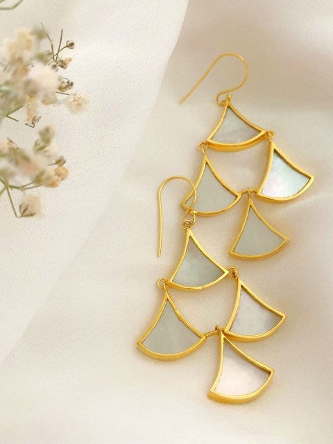 

Amaltaas White Gold Plated Contemporary Handcrafted Drop Earrings