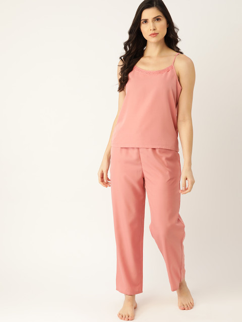 

ETC Women Dusty Pink Solid Nightsuit