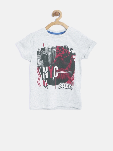 

mothercare Boys Grey Melange Printed T-shirt