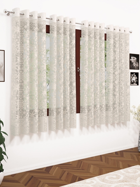 

Story@home Set Of 4 Off White 200GSM Sheer Window Curtain