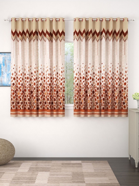 

Story@home Set Of 4 Beige & Pink 350GSM Room Darkening Eyelet Window Curtains
