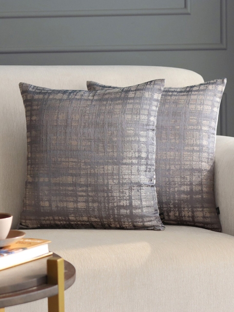 

GM Grey Set of 2 Abstract Velvet Square Cushion Covers