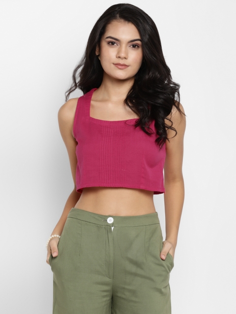 

DEEBACO Women Pink Bralette Crop Top