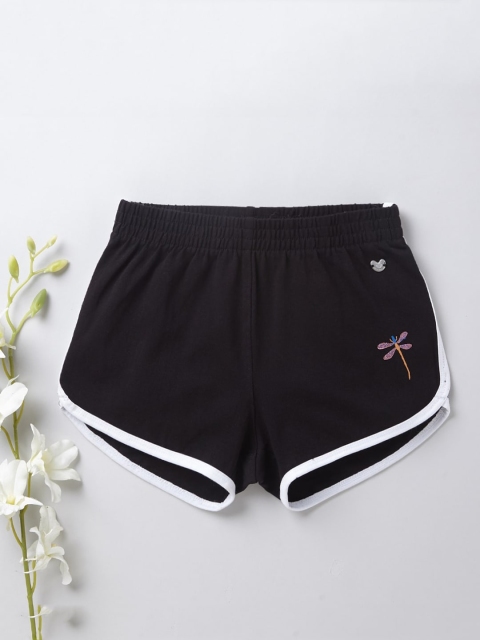 

Ed-a-Mamma Girls Black Mid-Rise Regular Sustainable Shorts