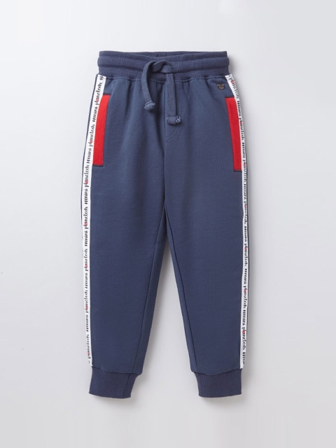 

Ed-a-Mamma Boys Navy Blue Solid Cotton Sustainable Joggers