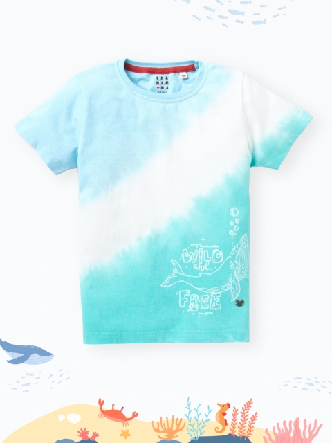 

Ed-a-Mamma Boys Blue Dyed Round Neck T-shirt