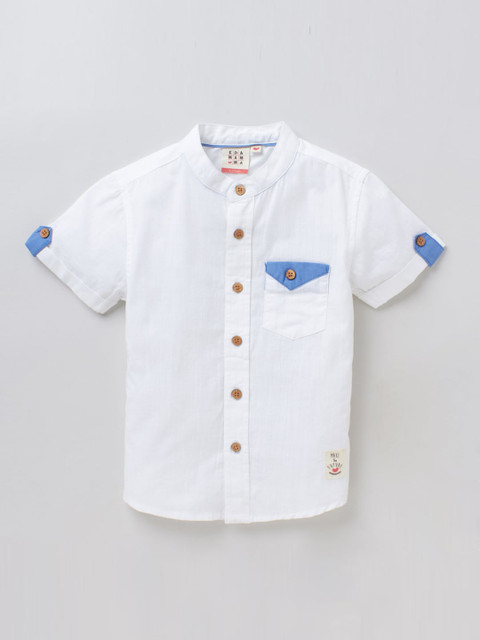 

Ed-a-Mamma Boys White Casual Sustainable Shirt