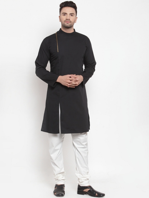 

Purple State Men Black Solid Kurta