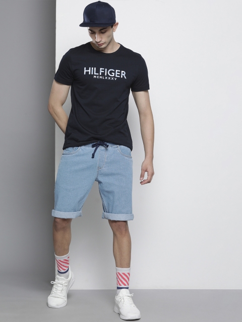 

Tommy Hilfiger Men Navy Blue Typography Printed Organic Cotton T-shirt