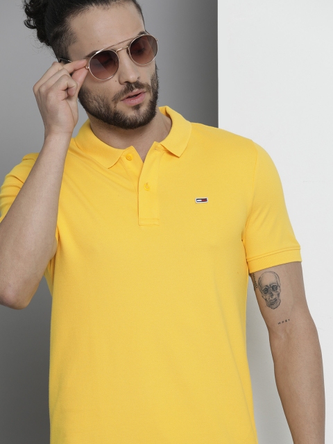 

Tommy Hilfiger Men Yellow Polo Collar Slim Fit T-shirt