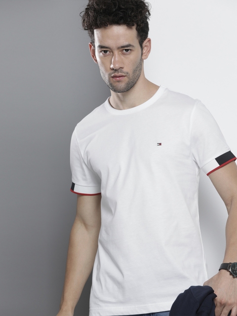 

Tommy Hilfiger Men White Solid Organic Cotton T-shirt