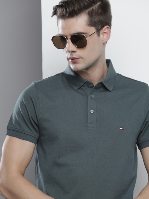 

Tommy Hilfiger Men Blue Polo Collar Slim Fit T-shirt