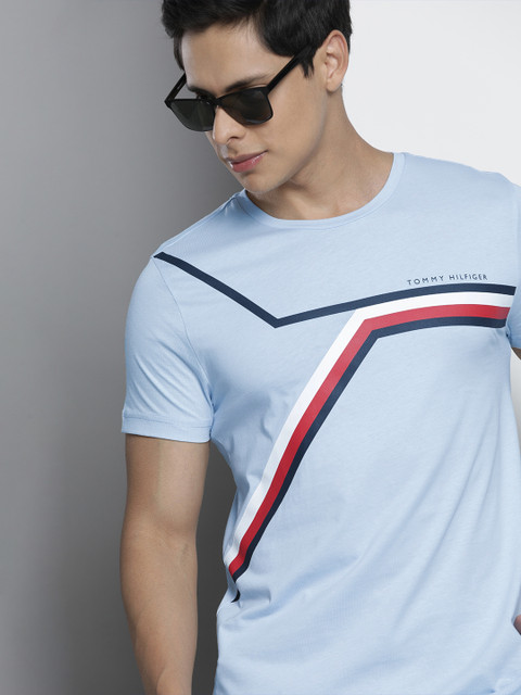 

Tommy Hilfiger Men Blue Printed Organic Cotton T-shirt