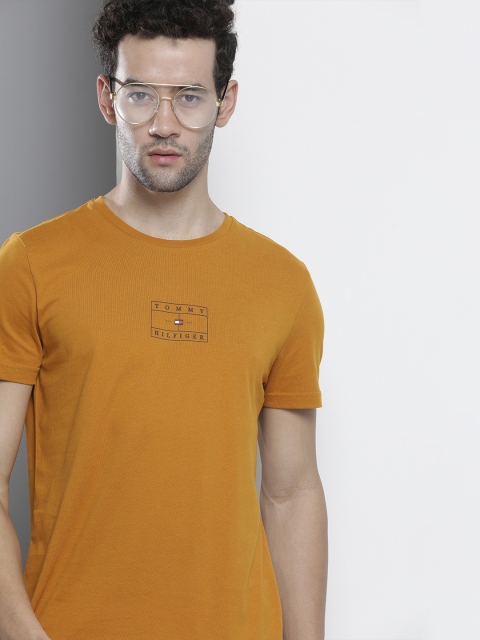 

Tommy Hilfiger Men Mustard Yellow Organic Cotton T-shirt