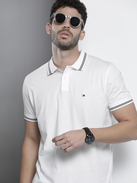 

Tommy Hilfiger Men White Polo Collar T-shirt