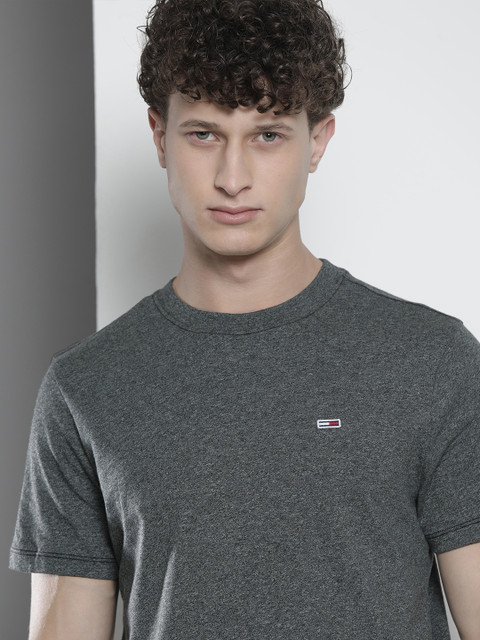 

Tommy Hilfiger Men Charcoal Grey Slim Fit T-shirt
