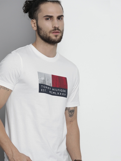 

Tommy Hilfiger Men White Printed T-shirt