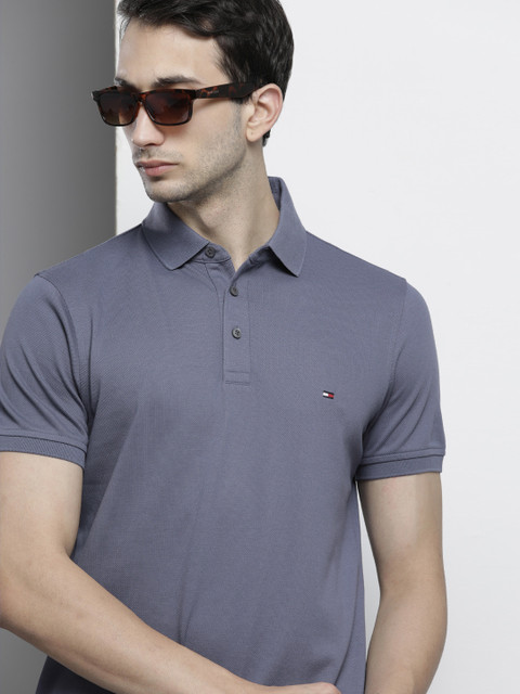 

Tommy Hilfiger Men Blue Polo Collar Slim Fit T-shirt