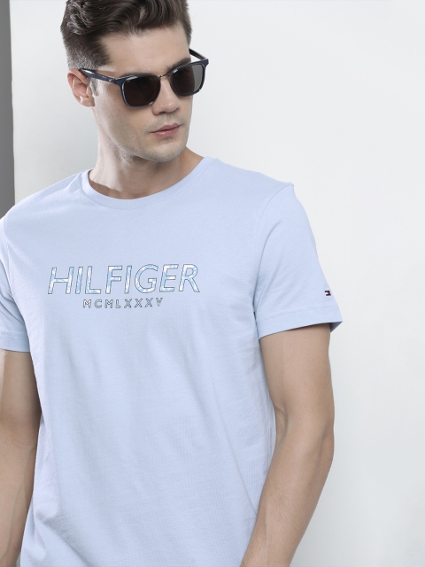 

Tommy Hilfiger Men Blue Brand Logo Printed Organic Cotton T-shirt