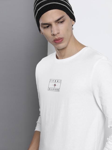 

Tommy Hilfiger Men White Organic Pure Cotton Organic Cotton T-shirt with Logo Print