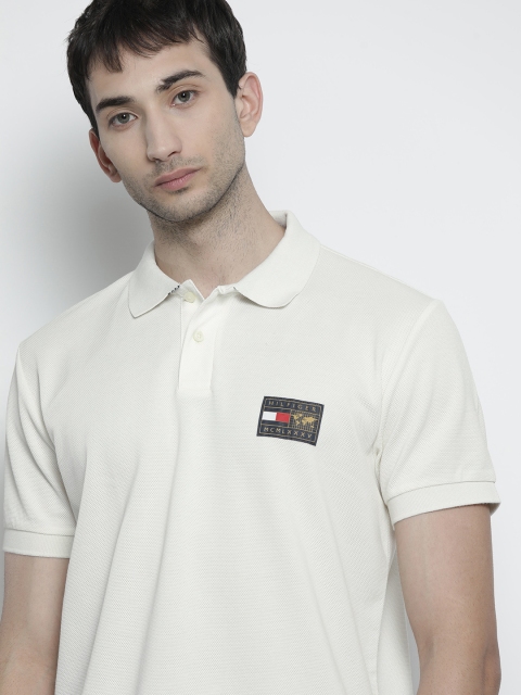 

Tommy Hilfiger Men White Polo Collar T-shirt
