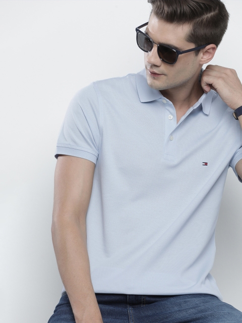 

Tommy Hilfiger Men Blue Polo Collar Slim Fit T-shirt
