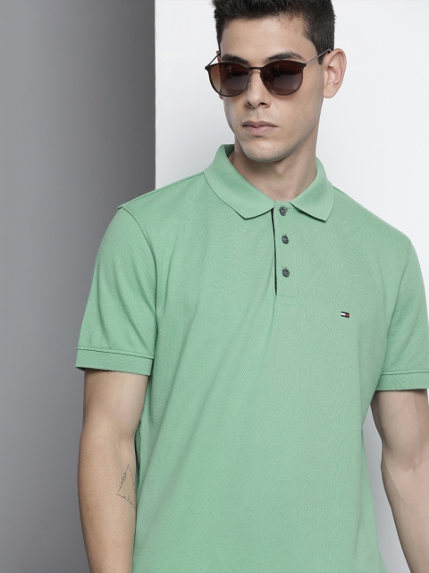 

Tommy Hilfiger Men Green Polo Collar T-shirt