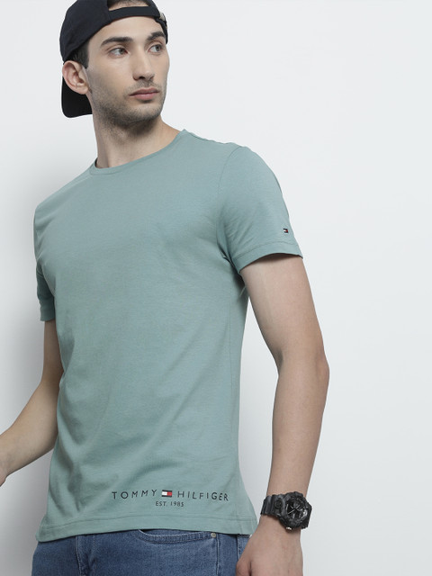 

Tommy Hilfiger Men Blue Placement Print Detail Organic Cotton T-shirt