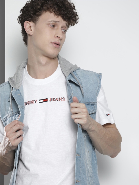 

Tommy Hilfiger Men White Embroidered T-shirt