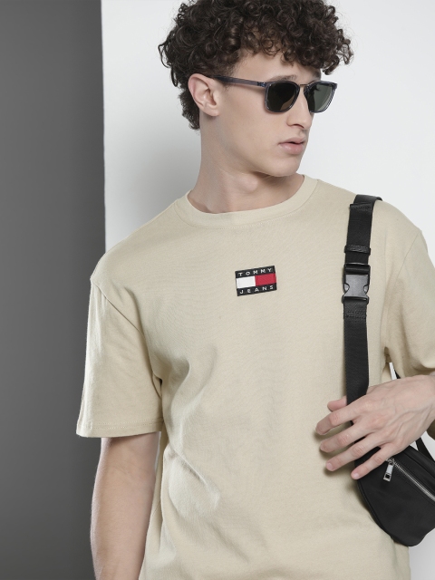 

Tommy Hilfiger Men Beige Pure Cotton T-shirt
