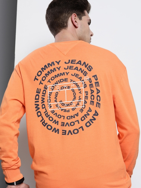 

Tommy Hilfiger Men Orange Typography Printed Loose T-shirt