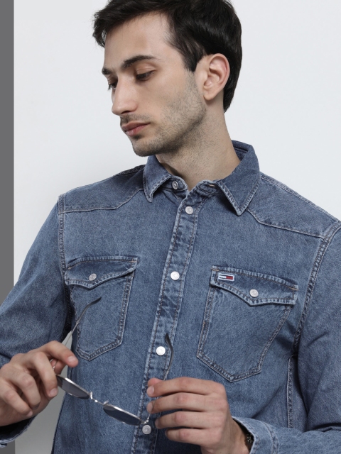 

Tommy Hilfiger Men Blue Denim Casual Shirt