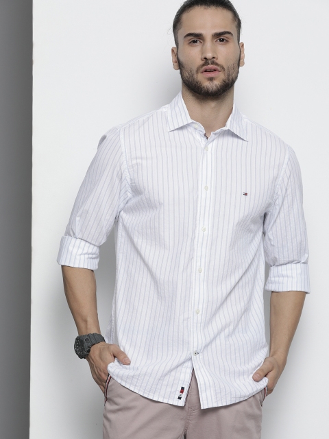 

Tommy Hilfiger Men White Striped Casual Shirt