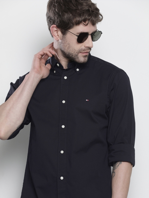 

Tommy Hilfiger Men Navy Blue Solid Casual Shirt