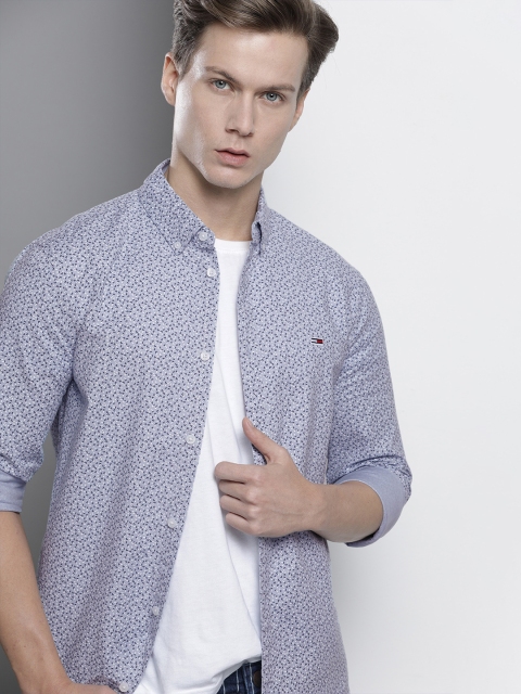 

Tommy Hilfiger Men Blue Slim Fit Printed Casual Shirt