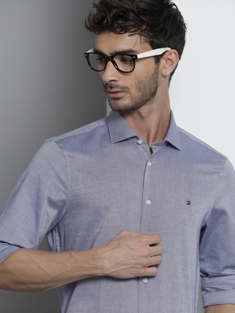 

Tommy Hilfiger Men Blue Pure Cotton Slim Fit Casual Shirt