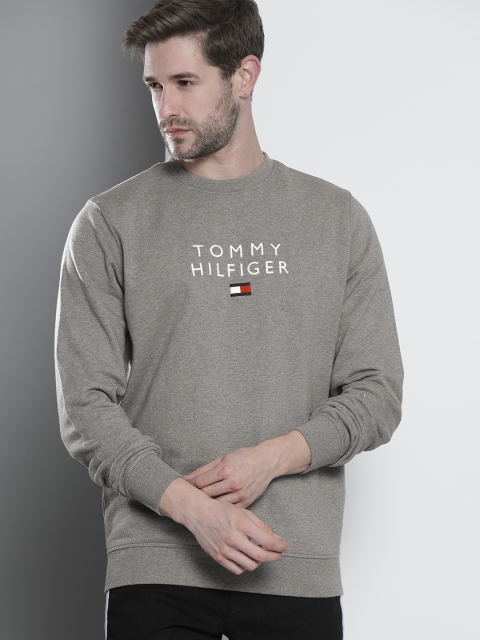 

Tommy Hilfiger Men Grey & White Embroidered Sweatshirt