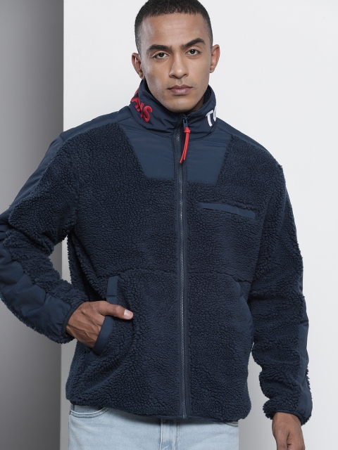 

Tommy Hilfiger Men Navy Blue Sherpa Jacket