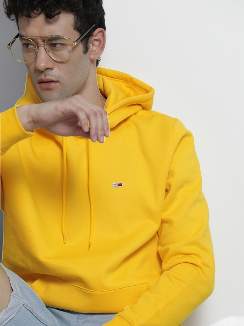 

Tommy Hilfiger Men Yellow Hooded Pullover Sweatshirt