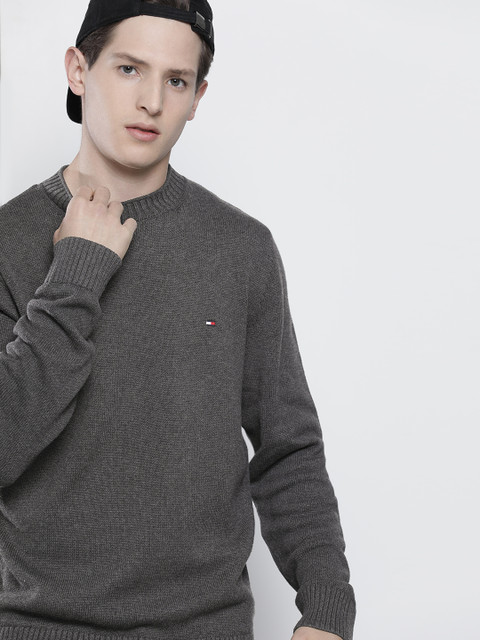 

Tommy Hilfiger Men Grey Solid Pullover Sweater