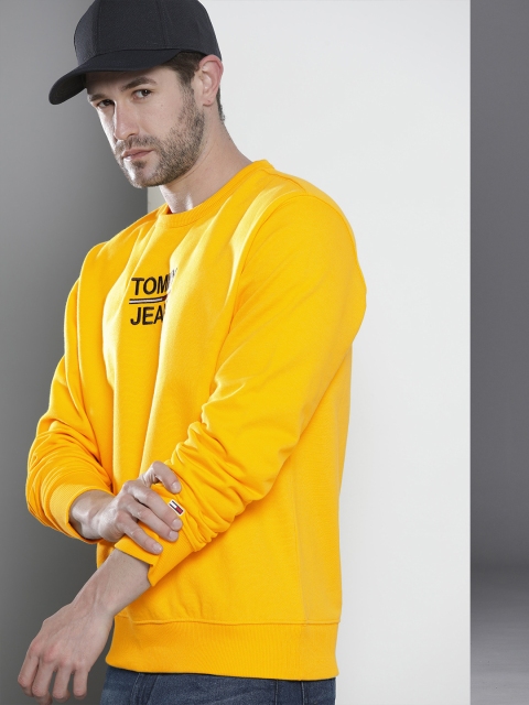 

Tommy Hilfiger Men Yellow & Brown Embroidered Sweatshirt