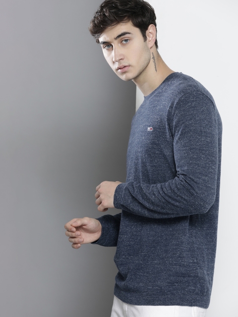 

Tommy Hilfiger Men Navy Blue Solid Organic Cotton Pullover