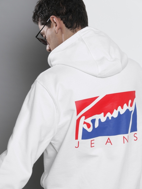 

Tommy Hilfiger Men White Printed Hooded Sweatshirt