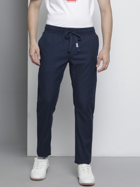 

Tommy Hilfiger Men Navy Blue Slim Fit Trousers