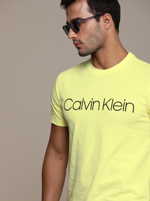 

Calvin Klein Jeans Men Yellow Brand Logo Printed T-shirt