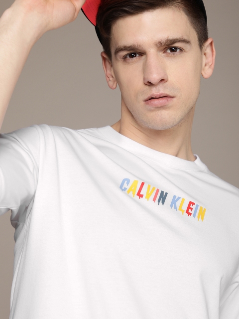 

Calvin Klein Jeans Men White Printed T-shirt