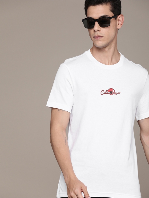 

Calvin Klein Jeans Men White Brand Logo Printed T-shirt